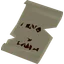 Torn prayer scroll